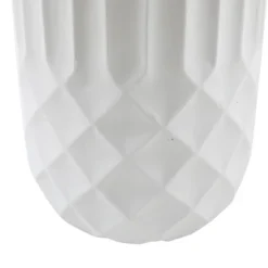 LuxenHome Tall MgO Planter, White Round Pot With Diamond & Fluted Texture -LuxenHome GUEST 2af552aa f577 432b 884a d7607f4d33f1
