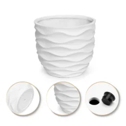 LuxenHome White MgO 11.6-Inch H Waves Round Planter 8 LuxenHome White MgO 11.6-Inch H Waves Round Planter -LuxenHome GUEST 2cbe4b3e 6fc0 45c9 8afa fcce2ca58c53 1