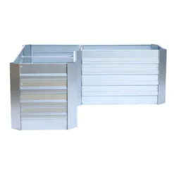 LuxenHome L-Shaped Galvanized Metal Raised Garden Bed -LuxenHome GUEST 2d92f62c aae0 43d6 be51 8c597b24cb7a