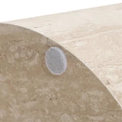 LuxenHome Stone Pattern Manufactured Wood 19.7-Inch Tall Round End And Side Table Beige -LuxenHome GUEST 2dc1a46e ab69 4ad6 b4b4 ec38ddfbe978