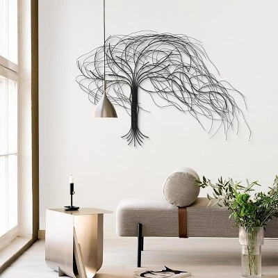 LuxenHome Black Metal Windy Tree Wall Decor 3 LuxenHome Black Metal Windy Tree Wall Decor - Image 3