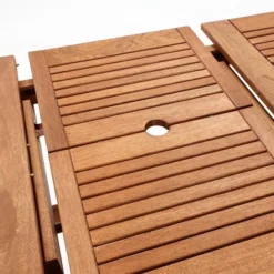 LuxenHome Carmel Solid Wood Extendable Outdoor Dining Table Brown -LuxenHome GUEST 2e76c16d a278 4e1b ba6b 058c695efc05