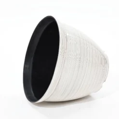 LuxenHome Ivory White Bell Round Recyled Plastic Planter Off-White -LuxenHome GUEST 2f157f84 b2b9 411a 9823 5286dd8b5206