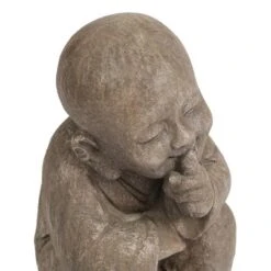 LuxenHome 15" Weathered Brown MgO Quiet Little Buddha Monk Garden Statue 9 LuxenHome 15" Weathered Brown MgO Quiet Little Buddha Monk Garden Statue -LuxenHome GUEST 2f36a8ee 349f 4247 a724 6d65f2c82a02