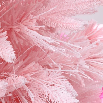 LuxenHome 5Ft Pink Cherry Blossom Christmas Tree With Fiber Optic Lights & Snowman Star Topper 2 LuxenHome 5Ft Pink Cherry Blossom Christmas Tree With Fiber Optic Lights & Snowman Star Topper - Image 2