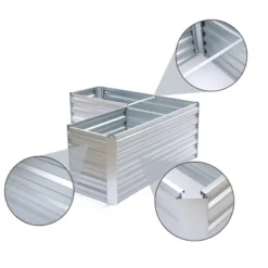LuxenHome L-Shaped Galvanized Steel Raised Garden Bed Planter -LuxenHome GUEST 3096569b 034d 4956 8ad7 1273987db891