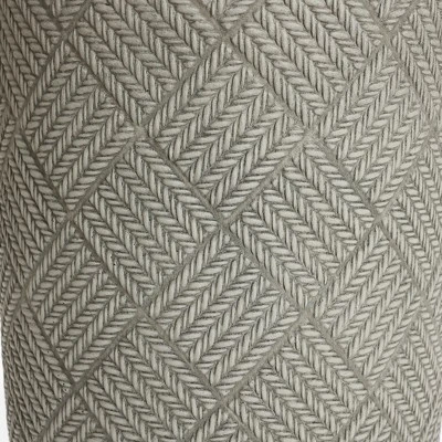 LuxenHome Gray Glen Pattern MgO Round Planter, Indoor And Outdoor 7 LuxenHome Gray Glen Pattern MgO Round Planter, Indoor And Outdoor - Image 7