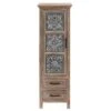 LuxenHome 48" Tall Wood And Metal 2-Drawer 1-Door Storage Cabinet.