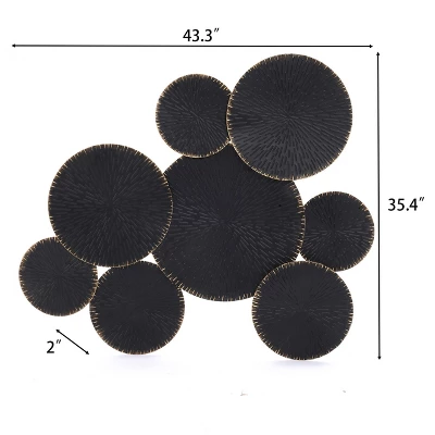 LuxenHome Abstract Black With Gold 43" Wide Metal Wall Art Decor Wall Art Home Decor Ornament Decoration 7 LuxenHome Abstract Black With Gold 43" Wide Metal Wall Art Decor Wall Art Home Decor Ornament Decoration - Image 7