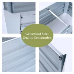 LuxenHome L-Shaped Galvanized Metal Raised Garden Bed -LuxenHome GUEST 3476bdce 9833 4d45 ab11 c3eac3de48cc