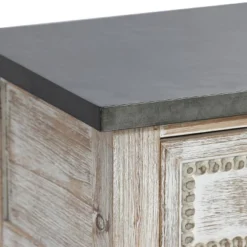 LuxenHome Distressed White Wood And Metal 3-Drawer 1-Shelf Console And Entry Table -LuxenHome GUEST 3568ae4d 447f 4e22 ac3f 1ddf01f88003