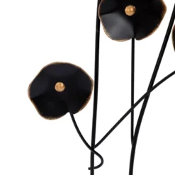 LuxenHome Black With Gold Flowers Abstract Metal Wall Art -LuxenHome GUEST 3662b48e f2af 40b4 b9e9 b2fd475f9c68