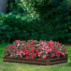 LuxenHome Brown Metal Rectangular 6x3ft Garden Bed -LuxenHome GUEST 3715d60a a4c2 4c6c 9d77 604154618492