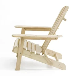 LuxenHome Unfinished Hemlock Wood Outdoor Adirondack Chair -LuxenHome GUEST 3820fbf7 4cdc 4bd1 9041 51b144fb526c