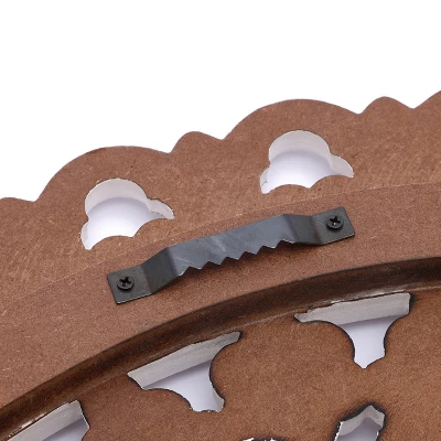 LuxenHome White Wood Flower 23.86" Round Wall Decor Home Decor Interior Design 2 LuxenHome White Wood Flower 23.86" Round Wall Decor Home Decor Interior Design - Image 2