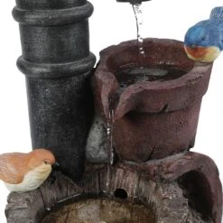 LuxenHome Resin Farmhouse Barrel And Water Pump Outdoor Fountain 12 LuxenHome Resin Farmhouse Barrel And Water Pump Outdoor Fountain -LuxenHome GUEST 38ce4102 35ca 45e3 a4fa 720b726b6f27