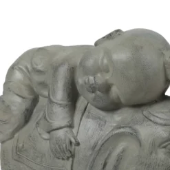LuxenHome 14.5" Gray MgO Buddha Monk And Elephant Garden Statue 10 LuxenHome 14.5" Gray MgO Buddha Monk And Elephant Garden Statue -LuxenHome GUEST 3a078965 0c18 4c9c 885e ec6212c7a310