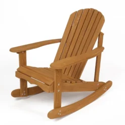 LuxenHome Natural Brown Wood Outdoor Adirondack Rocking Chair 16 LuxenHome Natural Brown Wood Outdoor Adirondack Rocking Chair -LuxenHome GUEST 3a1c5d4b b148 4549 85c2 126050c543d2