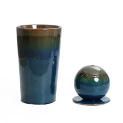 LuxenHome 30" Ceramic Outdoor Water Fountain, Glazed Blue Bubbling Sphere Garden Water Fountain Outdoor And Indoor -LuxenHome GUEST 3e4ed2fe 1ebd 4eea 8167 356c61d4b073