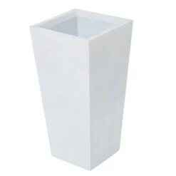 LuxenHome Square Tapered 18.5" H House Planters, Indoor & Outdoor White -LuxenHome GUEST 3f8e0ab8 aadd 42b7 a94e ea661c678b1c