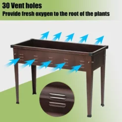 LuxenHome 39.57" W Brown Metal Rectangular Raised Garden Planter -LuxenHome GUEST 3fd62da3 95d1 4542 9262 da360f703d9e