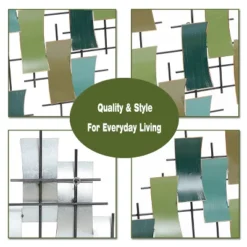 LuxenHome Multi-Color Metal Abstract Geometric Wall Decor -LuxenHome GUEST 426aa10a 33bb 4b12 bdeb bb74b63d6aa9