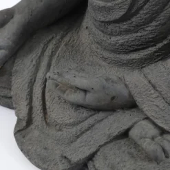 LuxenHome 19.75" Gray MgO Meditating Buddha Garden Statue -LuxenHome GUEST 4289a628 c4e5 4e9a ab23 9664c7f9d3e7