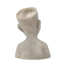 LuxenHome Speckled Beige MgO Happy Bust Head Planter -LuxenHome GUEST 43ee6a45 5282 4b91 ba0e 07096d05ca36