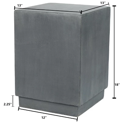 LuxenHome Gray Cement Indoor Outdoor Square Side Table 7 LuxenHome Gray Cement Indoor Outdoor Square Side Table - Image 7