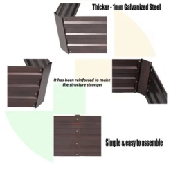 LuxenHome Brown Metal Rectangular 6x3ft Garden Bed -LuxenHome GUEST 453230fc 8d1b 47a8 a1c8 d87178a5d524