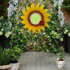 LuxenHome Sunflower Metal And Glass Outdoor Wall Decor 16 LuxenHome Sunflower Metal And Glass Outdoor Wall Decor -LuxenHome GUEST 453ff189 ab77 4bc1 b32f 7cc058924728