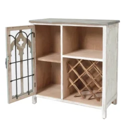 LuxenHome Distressed White And Gray Wood 1-Door Storage Wine Cabinet 20 LuxenHome Distressed White And Gray Wood 1-Door Storage Wine Cabinet -LuxenHome GUEST 45a301ad 323c 449b b3a5 1da36a9558fc