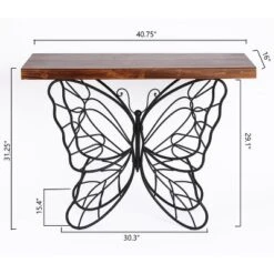 LuxenHome Wood Top Metal Butterfly Accent Console And Entry Table 16 LuxenHome Wood Top Metal Butterfly Accent Console And Entry Table -LuxenHome GUEST 45ff8365 534c 4956 9f42 b9ef169c030f