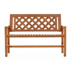 LuxenHome Laguna Solid Wood Outdoor Loveseat Park Bench 21 LuxenHome Laguna Solid Wood Outdoor Loveseat Park Bench -LuxenHome GUEST 460d0ff2 4ae0 4768 a049 af06a5d3c292
