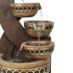 LuxenHome Brown Resin Cascading Pitchers Outdoor Fountain -LuxenHome GUEST 4a94777d 68d8 4059 a709 57bfe41ffbe3