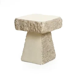 LuxenHome Outdoor Side Table, 18" Rock Square Cement Side Table For Patio, Small Concrete Accent End Table For Balcony, Garden Stool Off-White 8 LuxenHome Outdoor Side Table, 18" Rock Square Cement Side Table For Patio, Small Concrete Accent End Table For Balcony, Garden Stool Off-White -LuxenHome GUEST 4c89bfca 57ce 4ca0 86c1 50514f14f9c3