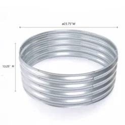 LuxenHome 24in Round Galvanized Steel Raised Garden Bed Planter -LuxenHome GUEST 4cda07dd fa0d 4b8e 9d16 a7017198817e