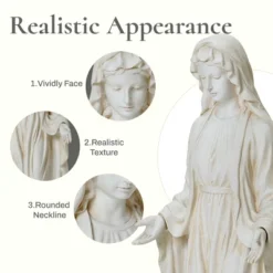 LuxenHome 30.5" LuxenHome Virgin Mary Statue, 30.5'' Ivory Religious Blessed Mother Indoor Outdoor Garden Sculptures Off-White 15 LuxenHome 30.5" LuxenHome Virgin Mary Statue, 30.5'' Ivory Religious Blessed Mother Indoor Outdoor Garden Sculptures Off-White -LuxenHome GUEST 4cecf3b0 af12 421b b14e dc6b487a6a8a