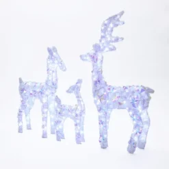 LuxenHome 3-Piece Multi-Color Snowflake Deer Family Outdoor Holiday Decoration With 340 Lights White, Multi -LuxenHome GUEST 4d919e2b 3c89 4c02 9841 7df4732cf3e2