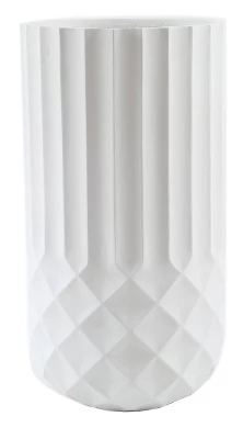LuxenHome White 24.88" Tall Round MgO Planter 4 LuxenHome White 24.88" Tall Round MgO Planter - Image 4