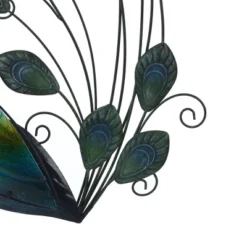 LuxenHome Blue And Green Peacock Metal And Glass Wall Decor, Indoor And Outdoor Decor.. 8 LuxenHome Blue And Green Peacock Metal And Glass Wall Decor, Indoor And Outdoor Decor.. -LuxenHome GUEST 4e890e9c 2077 4f0b a201 99b33110b07a