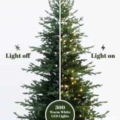 LuxenHome 6Ft Pre-Lit Artificial Fir Christmas Tree, Green Branches With Warm Lights & Metal Stand -LuxenHome GUEST 5108fb95 0b87 4465 a570 a46e984c5f9c