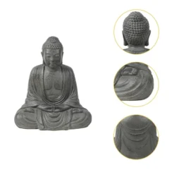 LuxenHome 17" H Gray MgO Meditating Buddha Garden Outdoor Statue -LuxenHome GUEST 5131854a 5a19 4297 ad30 8cec553dc8ea