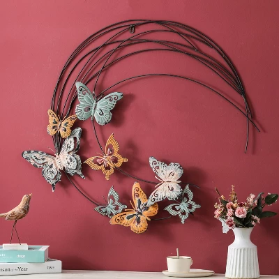 LuxenHome Metal Butterflies Moon Wall Decor, Indoor And Outdoor Decoration Black 2 LuxenHome Metal Butterflies Moon Wall Decor, Indoor And Outdoor Decoration Black - Image 2