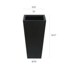 LuxenHome Square Tapered 24.2" Tall Planter White -LuxenHome GUEST 51b8fea4 0844 419b 859a 1fb50cc748eb