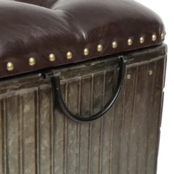 LuxenHome 47.5in. W Metal And Faux Leather Bench. 16 LuxenHome 47.5in. W Metal And Faux Leather Bench. -LuxenHome GUEST 538b6b5d 52fe 4a4a a91e 3621988a89a1