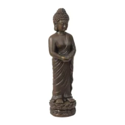LuxenHome 27.6" Brown MgO Meditative Standing Buddha Garden Statue -LuxenHome GUEST 53f32e64 2aa2 41ee 9525 3f6f142c4b50
