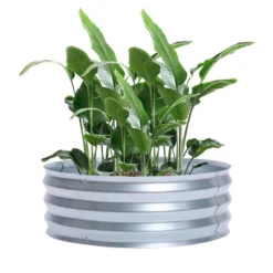 LuxenHome 3ft Round Galvanized Metal Raised Garden Bed Planter -LuxenHome GUEST 553c4c2e d4e2 4056 bc01 8b07bc56e51f
