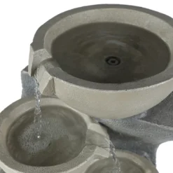 LuxenHome Modern Gray Cement Tiered Bowls Outdoor Fountain With Lights 14 LuxenHome Modern Gray Cement Tiered Bowls Outdoor Fountain With Lights -LuxenHome GUEST 5561ea2b 3205 40a3 92ba 87e04ef683d9