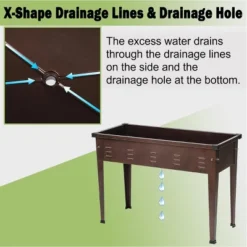 LuxenHome 39.57" W Brown Metal Rectangular Raised Garden Planter -LuxenHome GUEST 55b82b8b c054 49ad 80cc 273c36cb2d0d